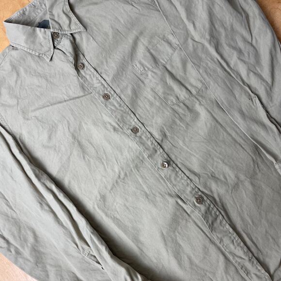 Vintage Post WWII USN Medium Solid Beige Long Sleeve Full Button Collared Shirt - Picture 4 of 10